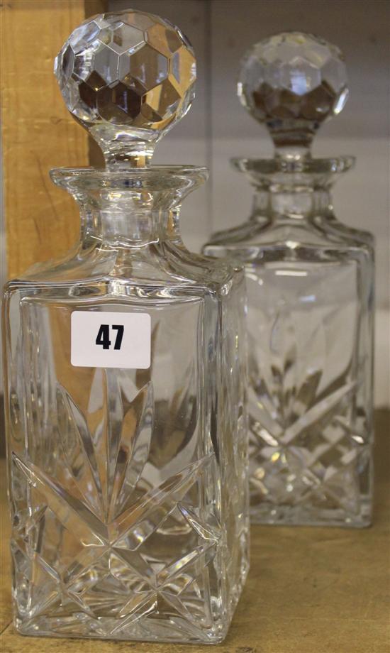 Pair of cut glass decanters